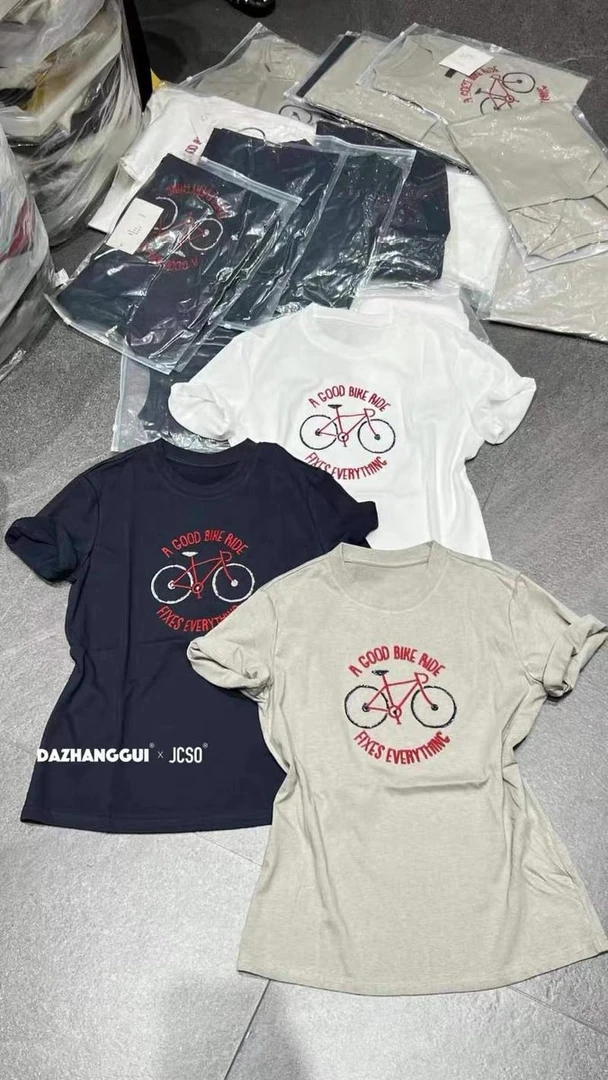 【云云精选】2620 夏季欧货重工自行车T恤