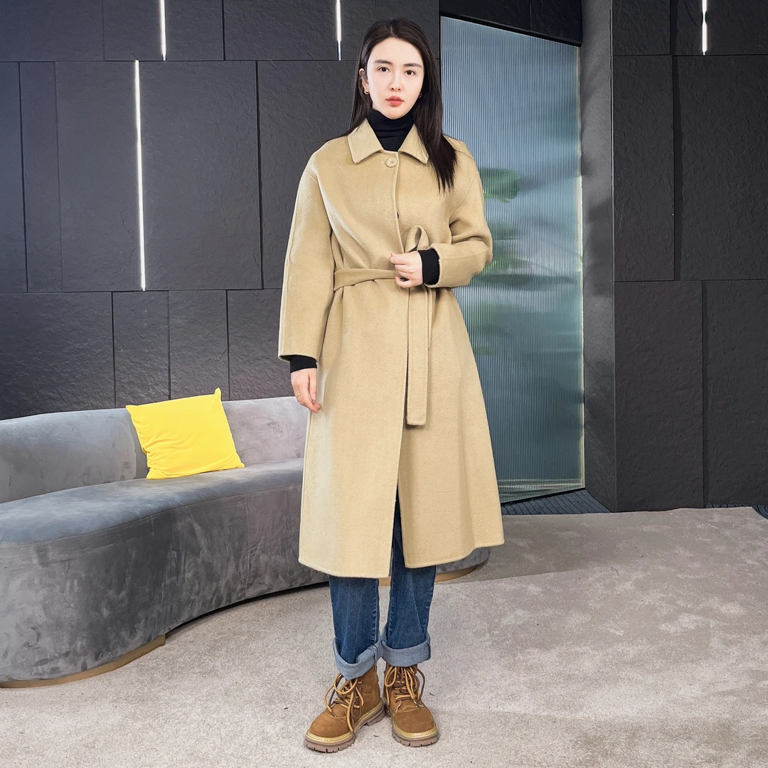 Falaibang/法莱邦YY6851米黄羊毛大衣