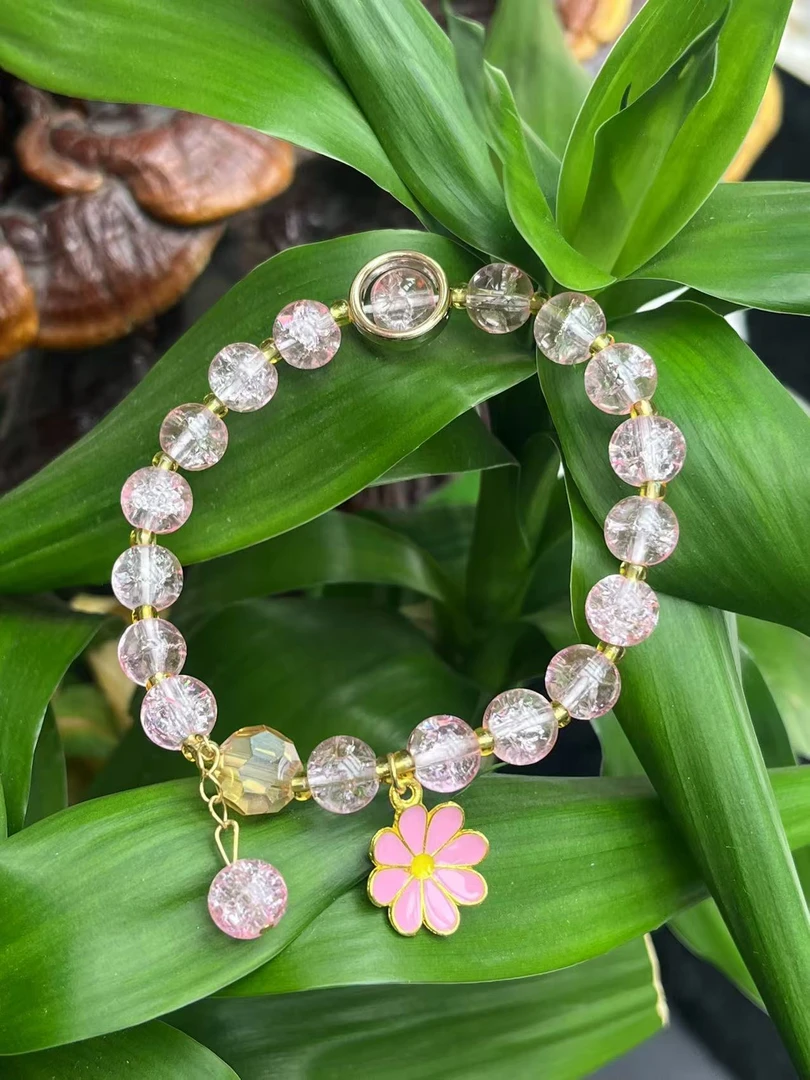 爆花轻奢甜美小雏菊水晶手链