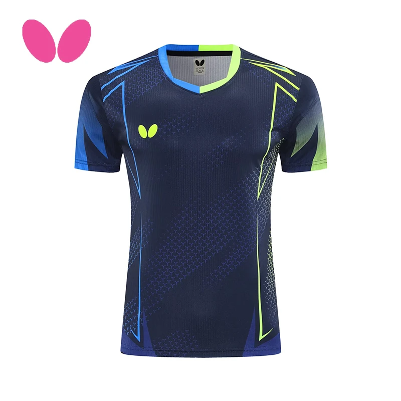 蝴蝶日本2025年新款蝴蝶乒乓球服速干吸汗宽松短袖男女儿童