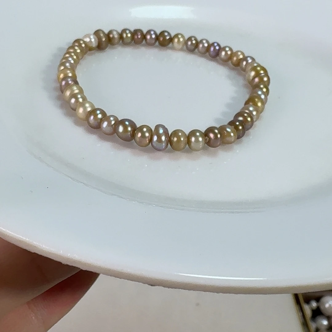 淡水珍珠银S925镶嵌手镯
