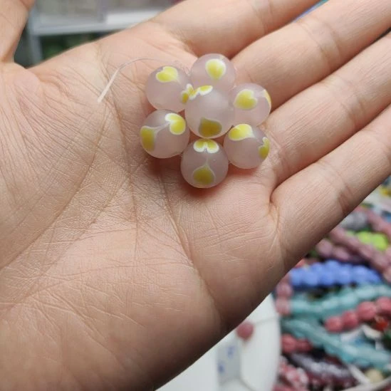 琉璃非金属磨砂爱心圆珠一颗