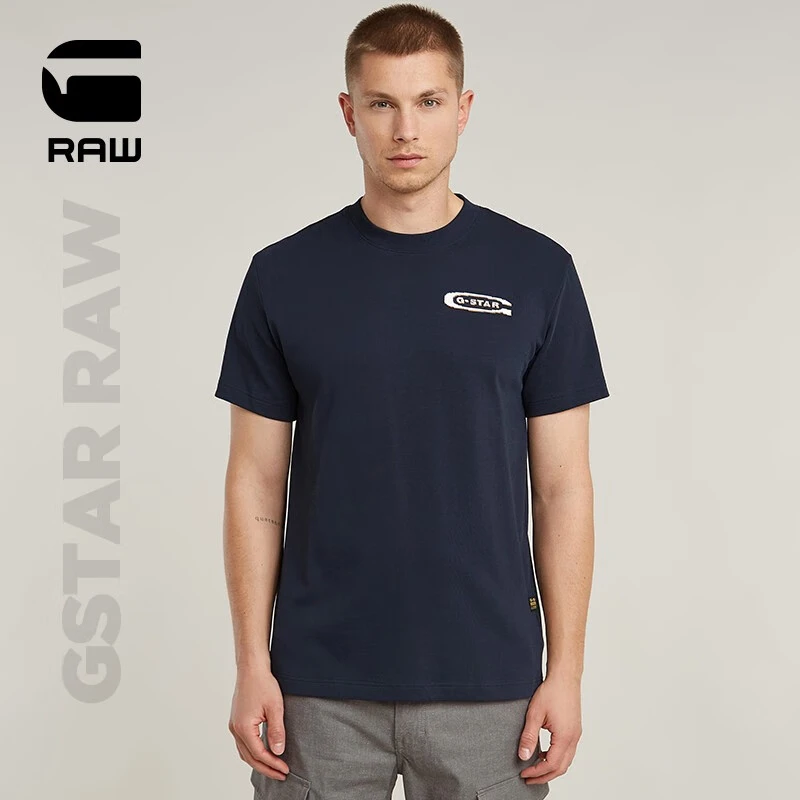 G-STAR RAW25年夏新款潮流弹力短袖文字图案时尚美式T恤舒适透气