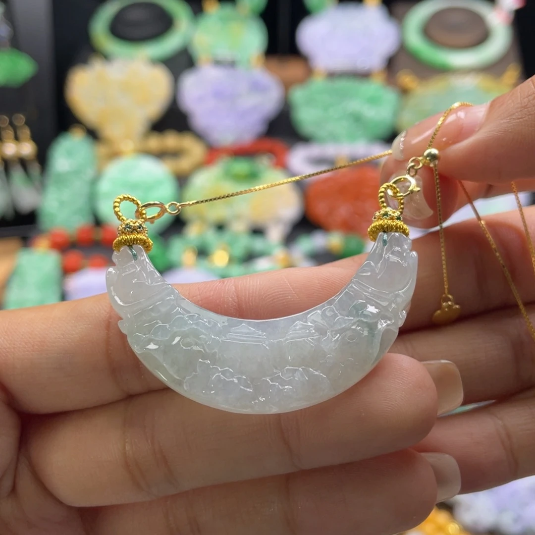 翡翠未镶嵌颈饰代编织