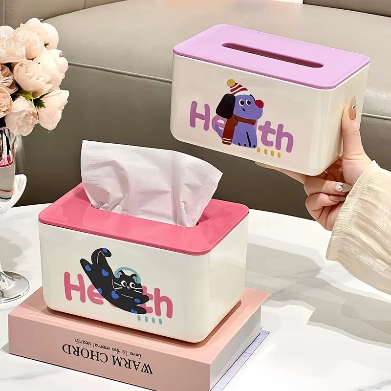 多巴胺色彩纸巾盒方形创意撞色客厅茶几抽纸盒摆件餐巾纸收纳盒