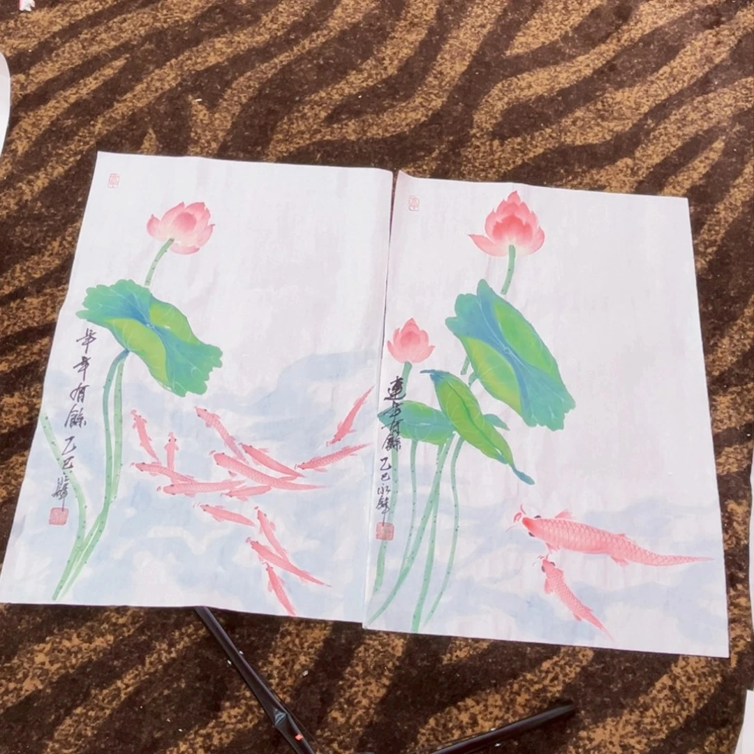 国画房永锋老师四尺三开两张