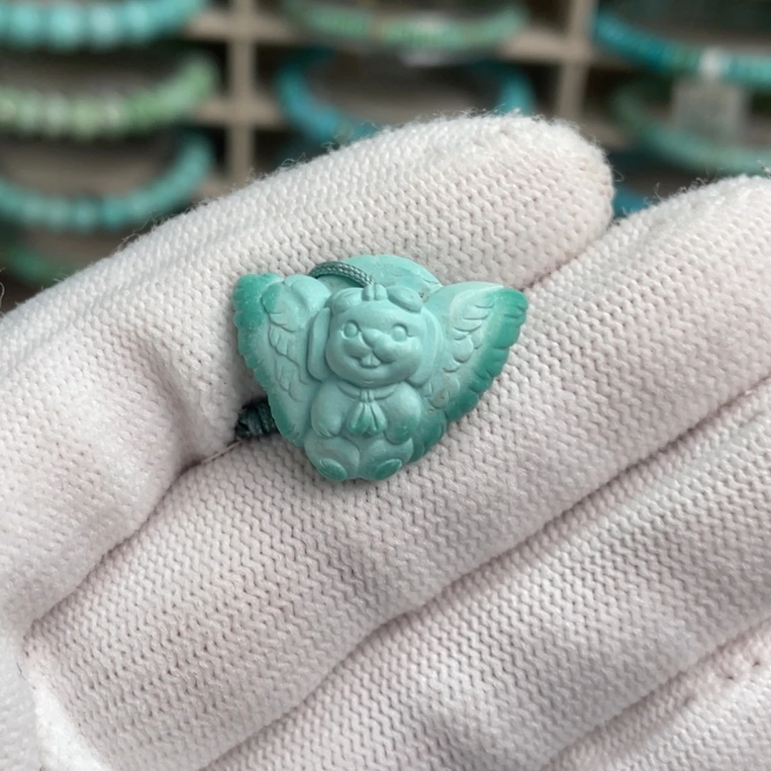 绿松石未镶嵌天使兔26