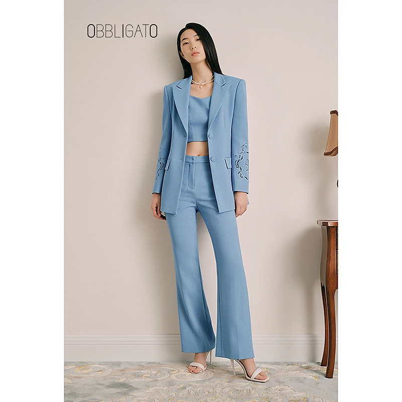 OBBLIGATO奥丽嘉朵秋季1C33320040商务风修身女裤