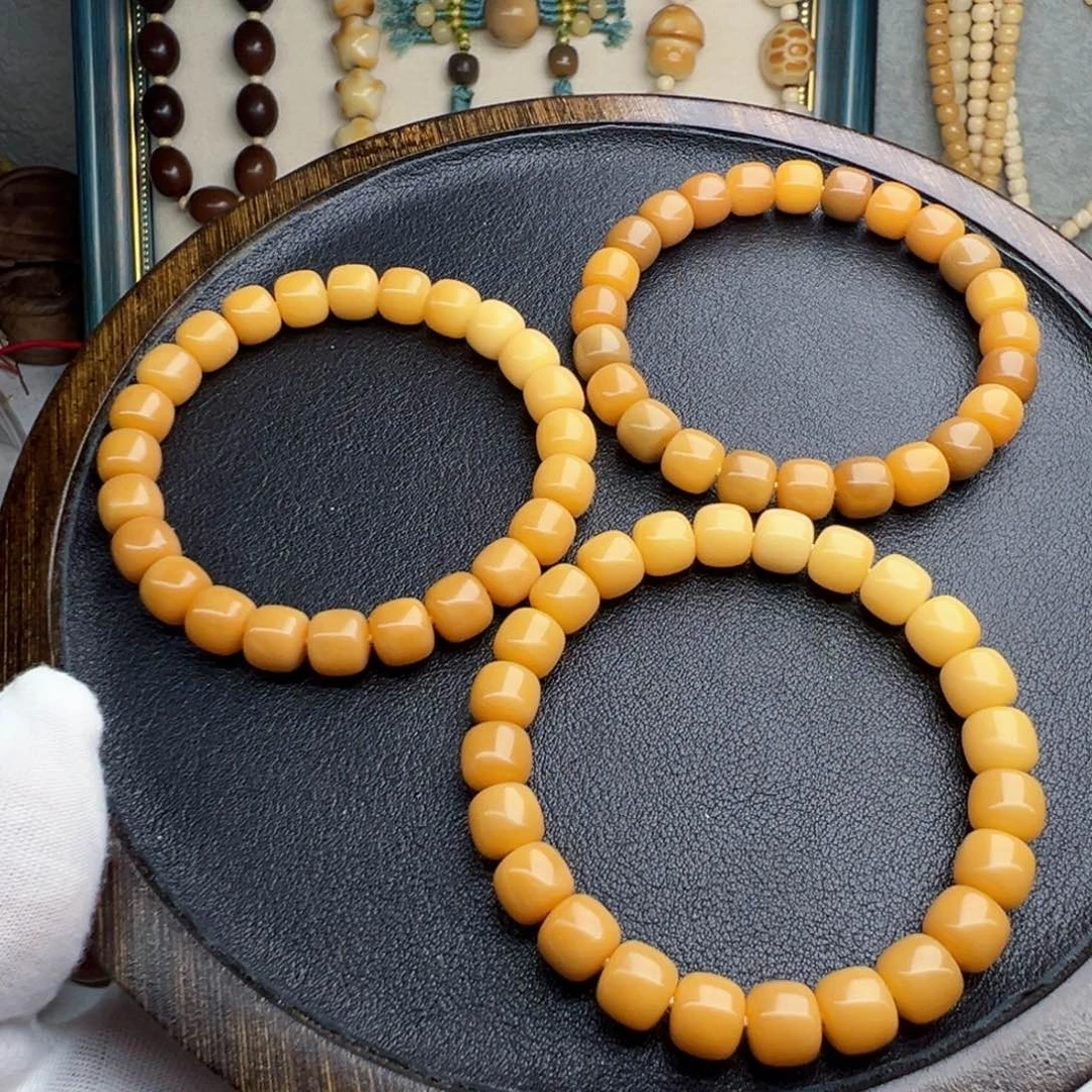 菩提根/象牙果手串卡10 玉化料干磨风化老料高油【有风化纹】S11