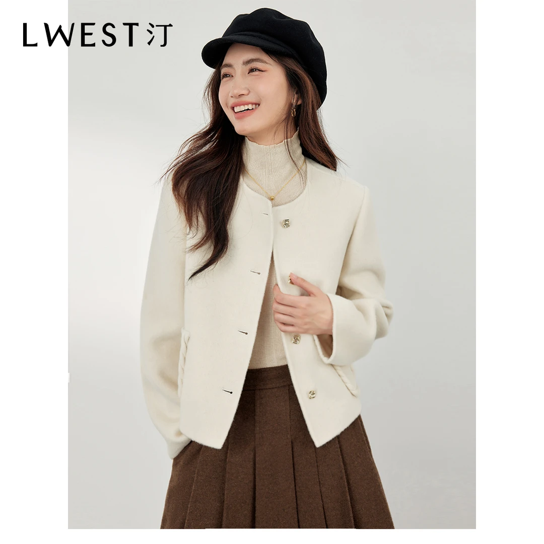 7386【女乔专享】朗文斯汀冬装小个子双面毛呢外套DTYU4509A07386