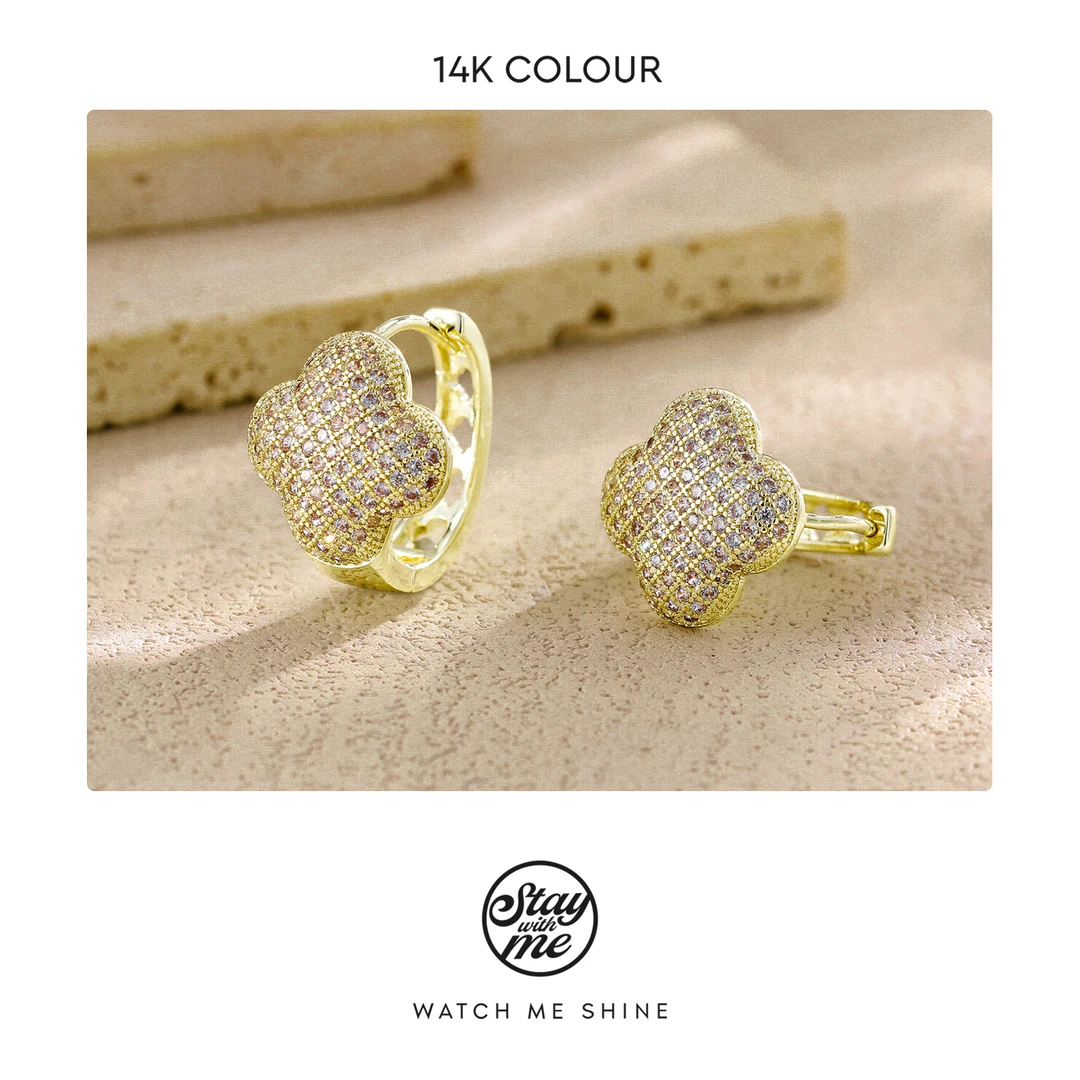 STAY WITH ME 铜合金合成锆石耳饰 小众设计DE0011耳环