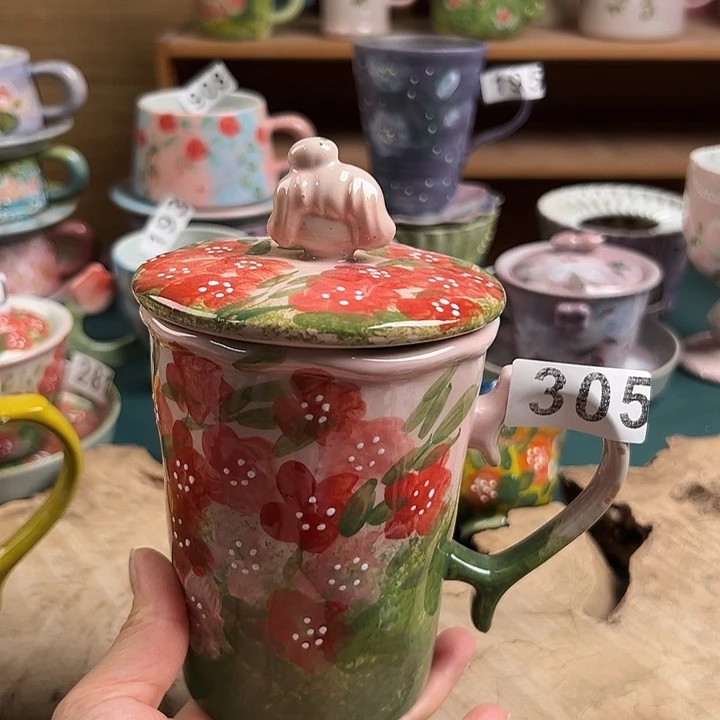 景德镇陶瓷手绘作品305微瑕