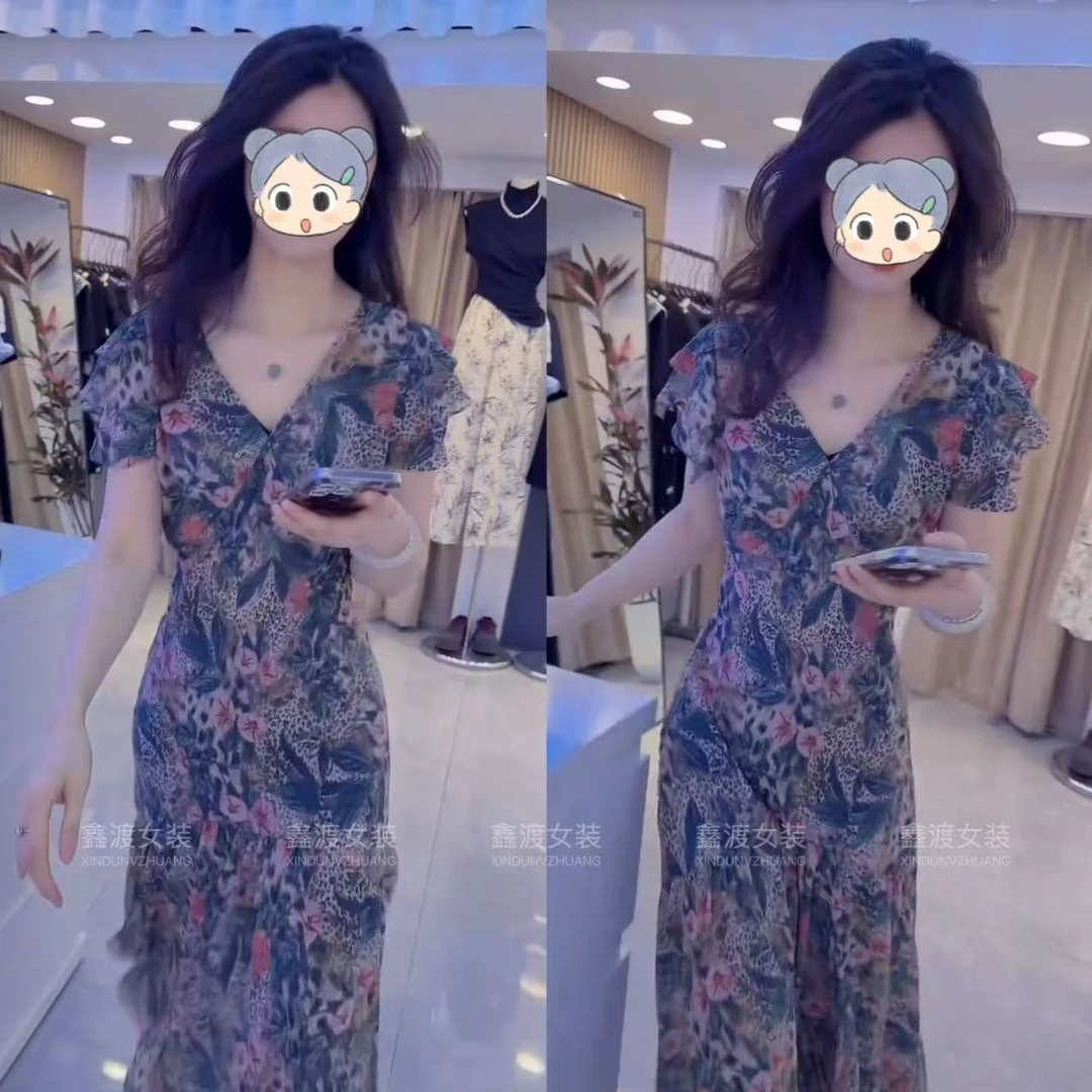 2025夏季新款时尚显瘦气质女士网红洋气连衣裙百搭款D9431