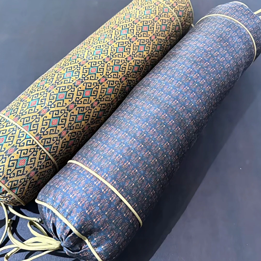 香云纱花草颈枕助眠护颈枕头