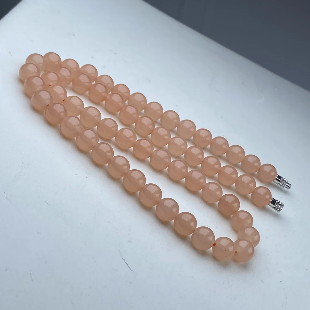 OF-245号精品藕粉项链8mm多样性发一件