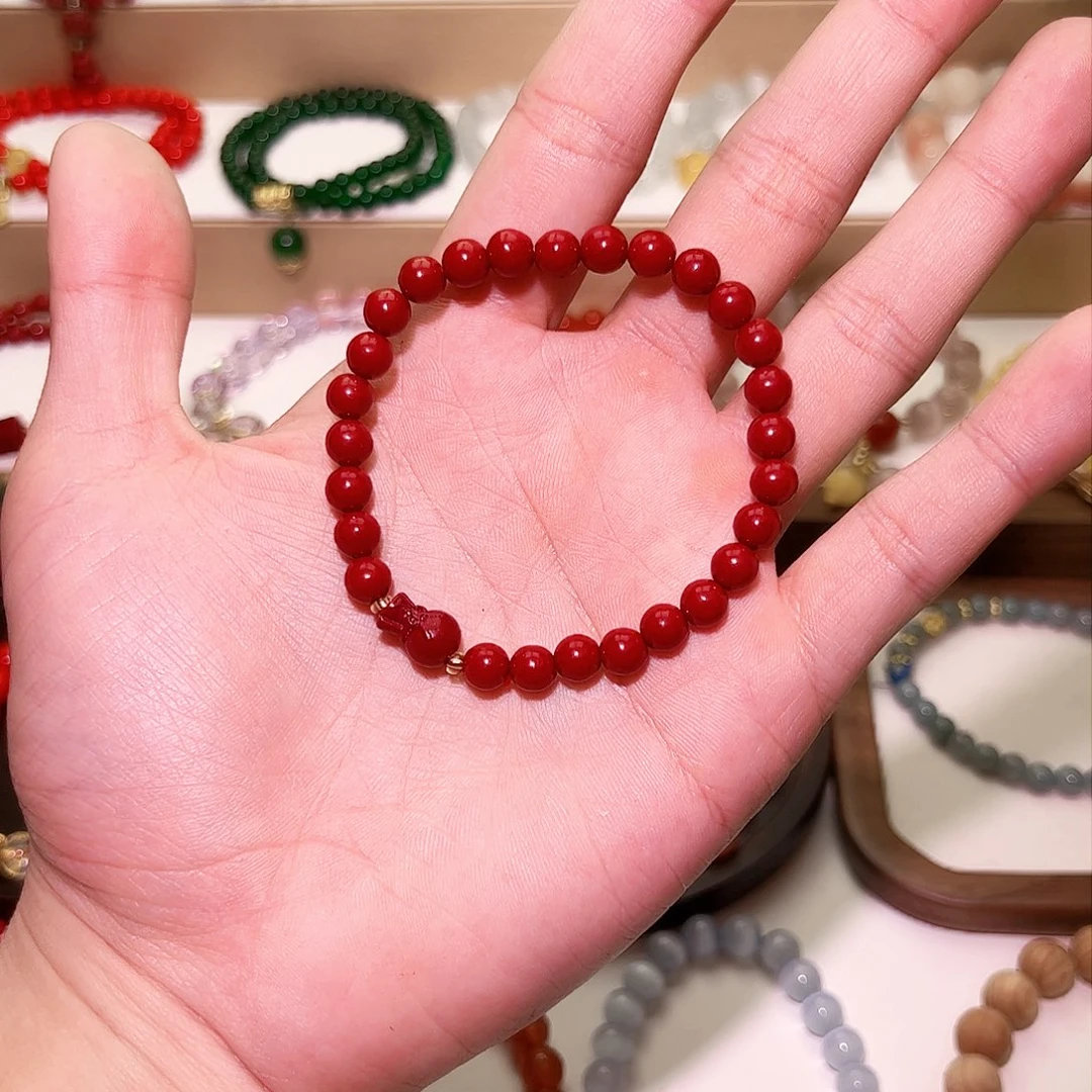 石英质玉手链未镶嵌朱砂手串