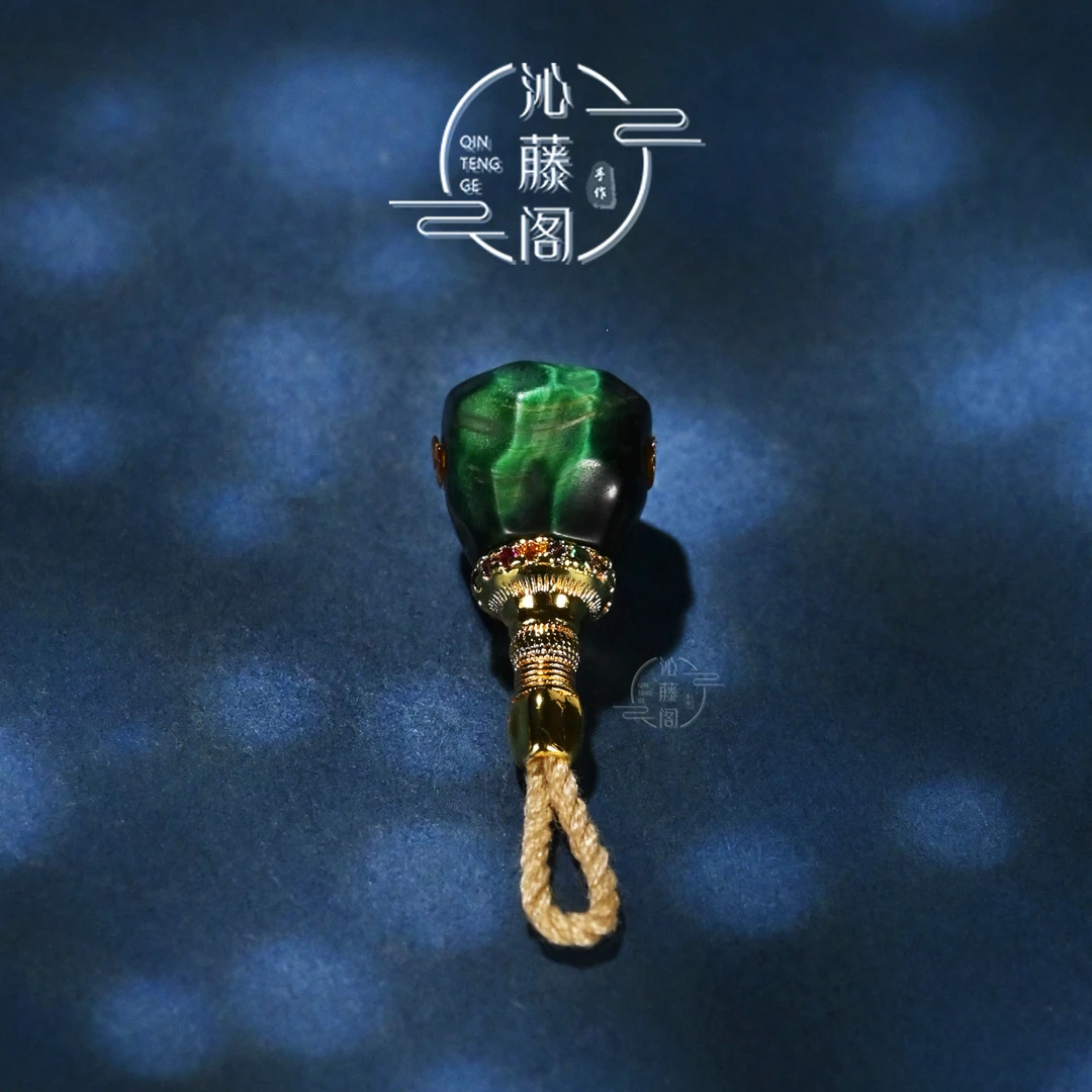 10.5MM绿虎眼无相分体式三通文玩椰蒂百香籽手串手持配饰配件配珠