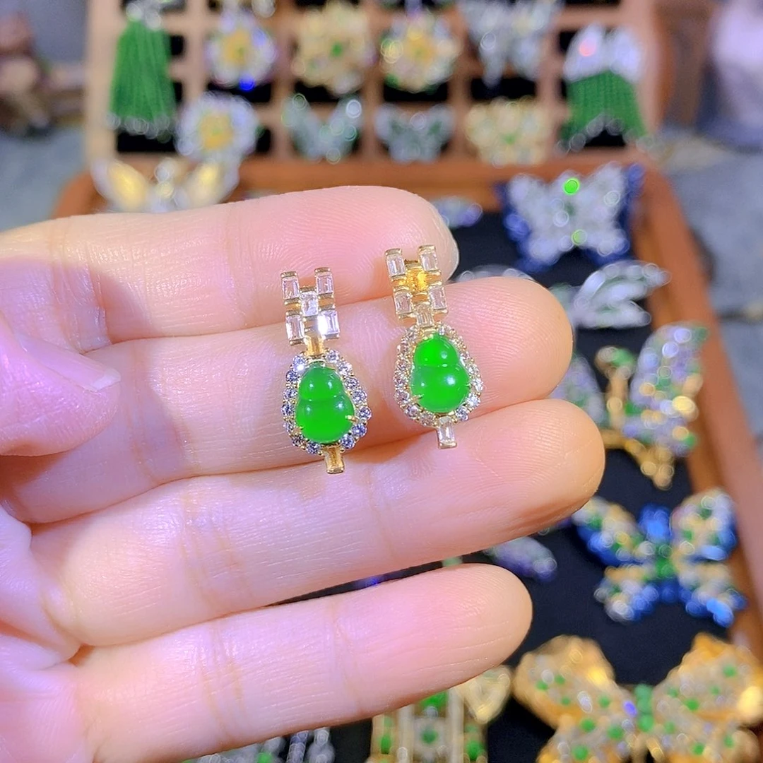 吊坠(不含链)银S925镶嵌翡翠