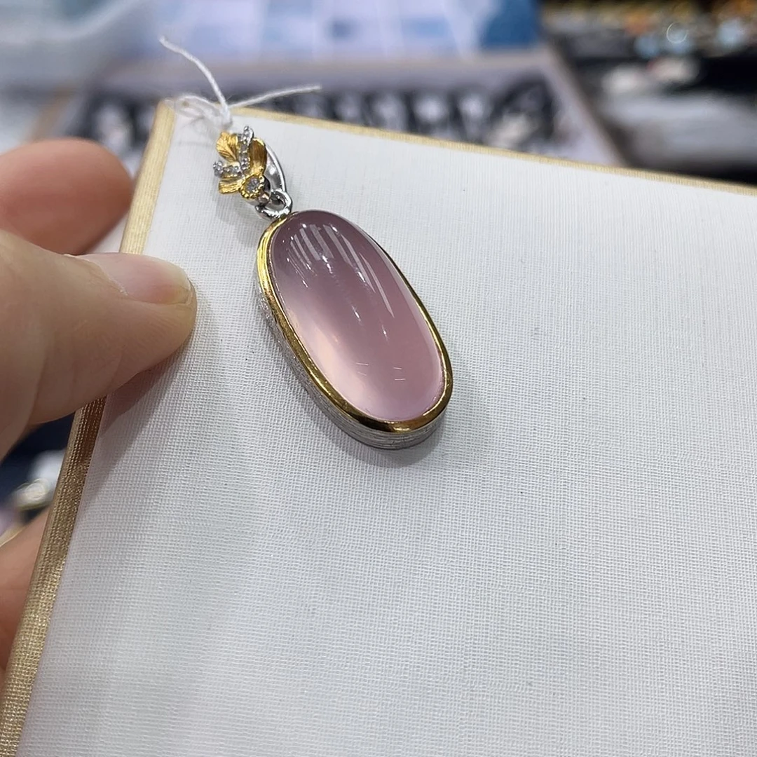 银S925镶嵌珠宝半成品水晶