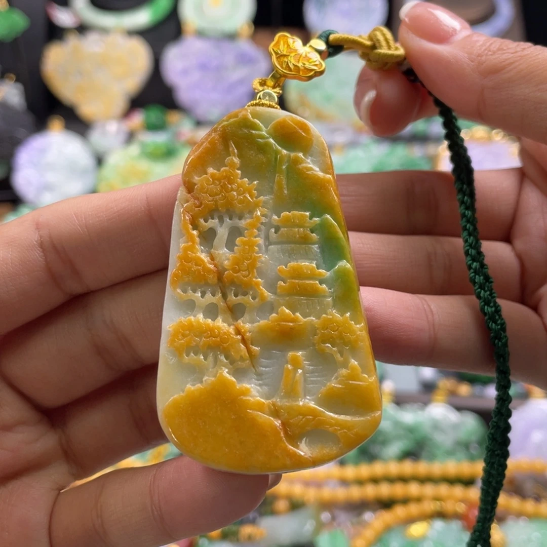 翡翠未镶嵌颈饰代编织