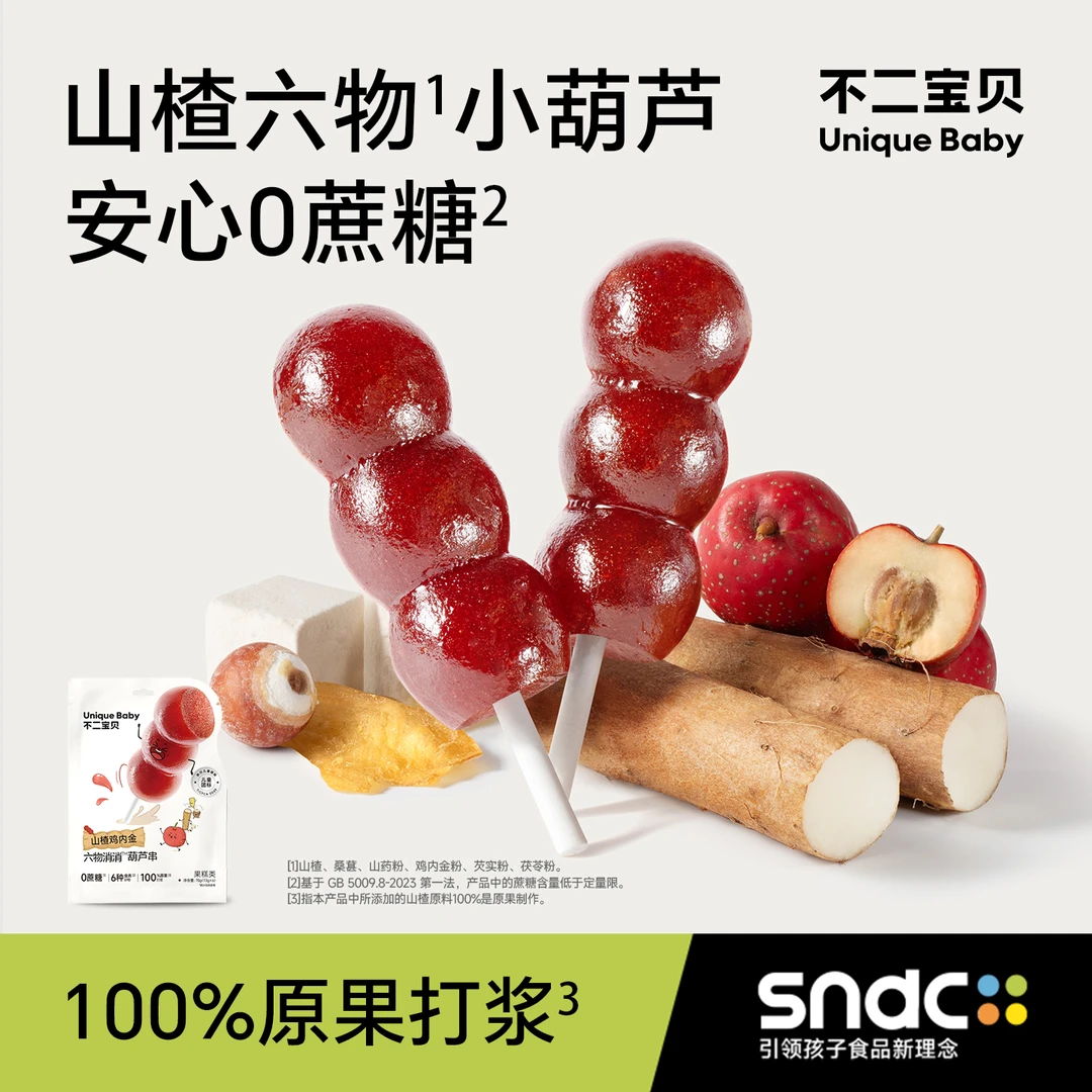 不二宝贝山楂鸡内金六物棒棒糖葫芦串水果条搭婴幼儿童宝宝零食SW
