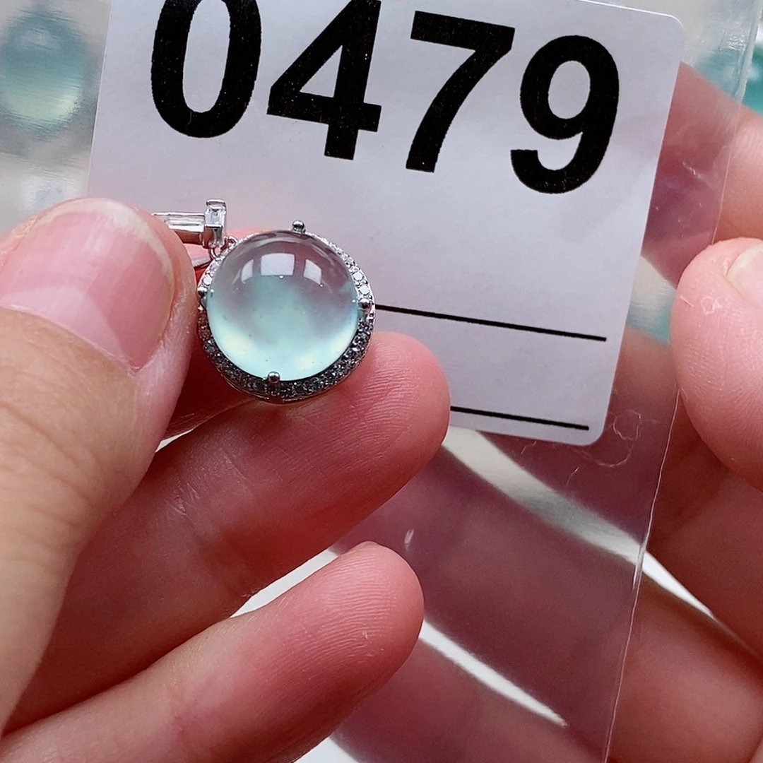 银S925镶嵌蛇纹石玉吊坠