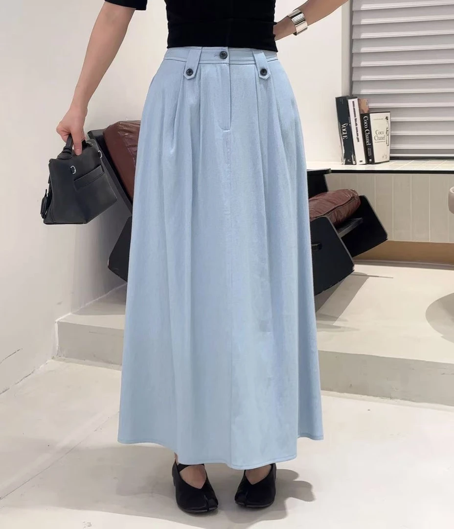 【NO退NO换】鑫燃KIKI 麻料时尚显瘦百搭显瘦高级感半身裙 7566 HN