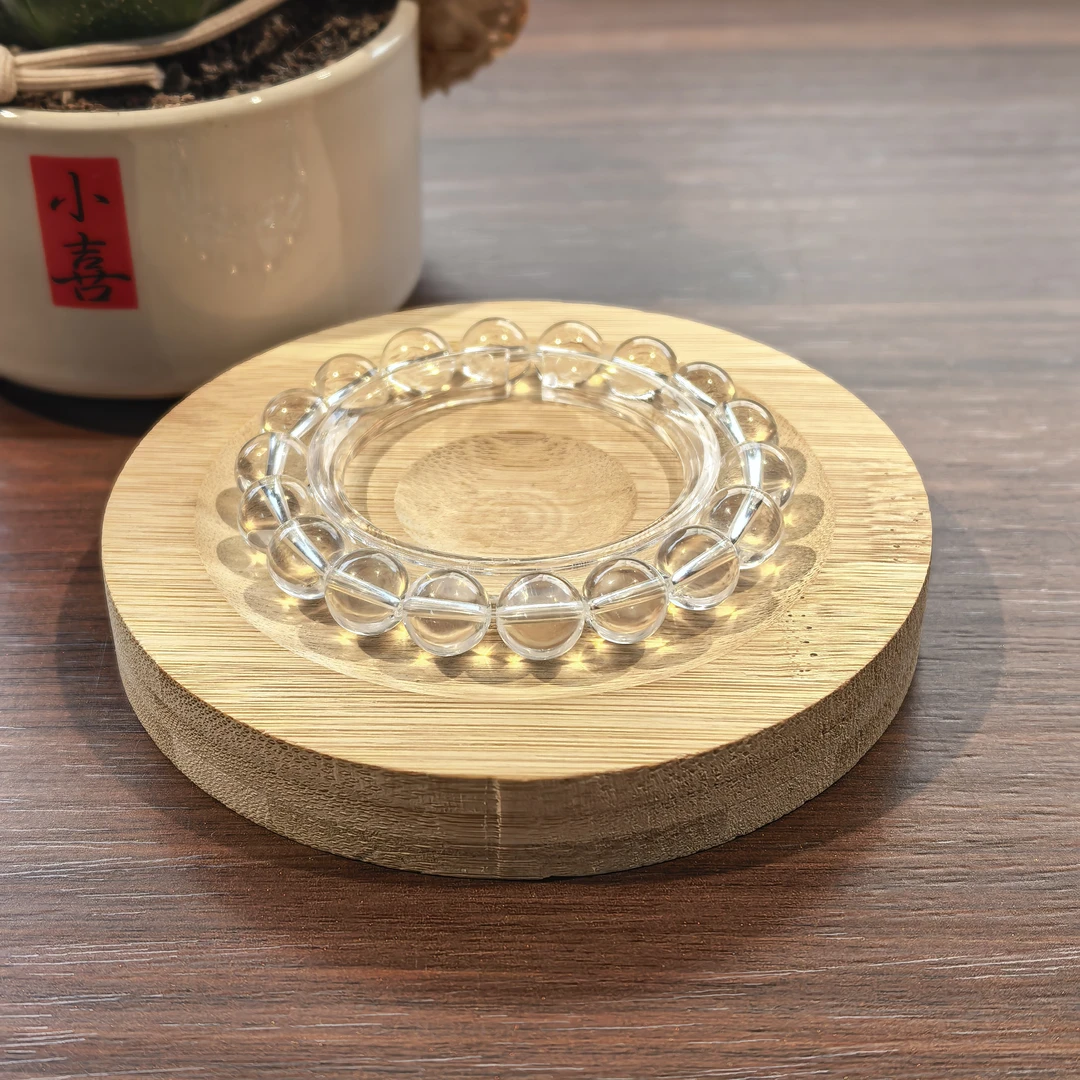 【毕业级】A-AAAA原矿全净体纯天然白水晶单圈情侣时尚简约百搭送礼