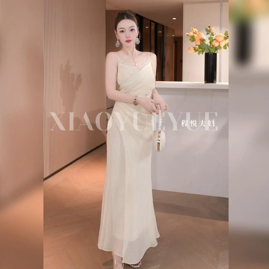 程悦夫妇【温软香玉】A-01948时尚气质2025年新款小众设计感连衣裙