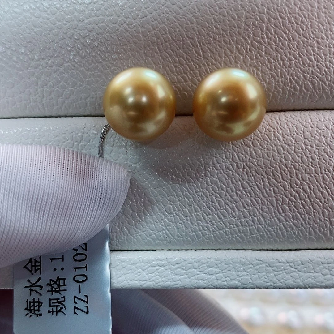 18K金镶嵌海水珍珠耳饰10-11