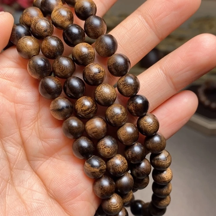 沉香手串越南芽庄白棋楠瘤疤08×108