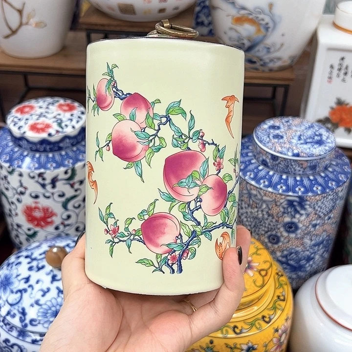 瓷片好漂亮的茶叶罐罐呀呀