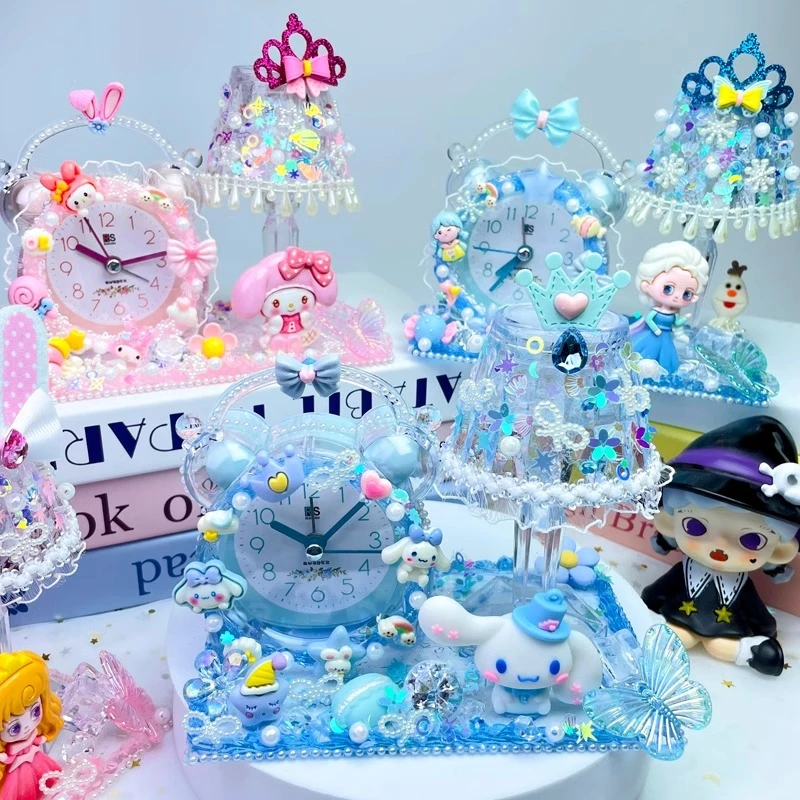 diy星光小时钟自制奶油胶闹钟手工材料包创意卡通小夜灯女孩玩具