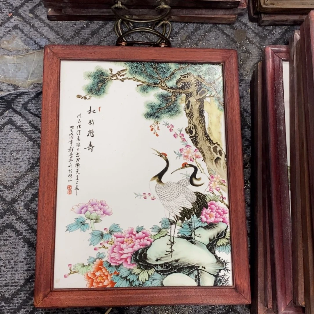 瓷片37*28 景德镇瓷板画柴窑烧制