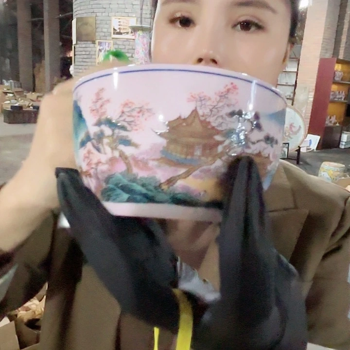 陶其他景德镇高温陶瓷山水缸杯红希希