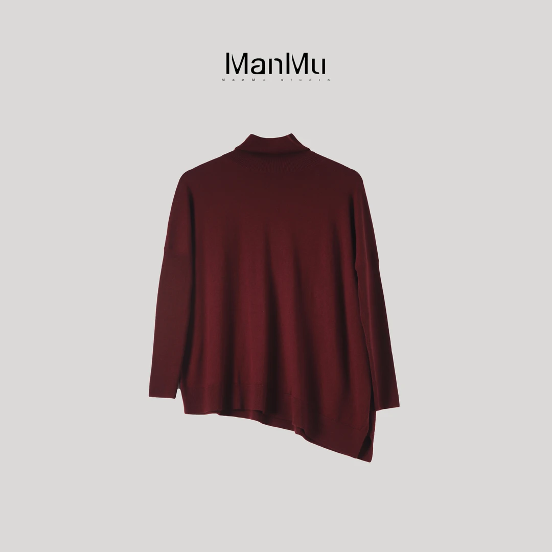 满目ManMu 【张琪专属】秋冬款通勤百搭高领羊毛真丝针织衫350276