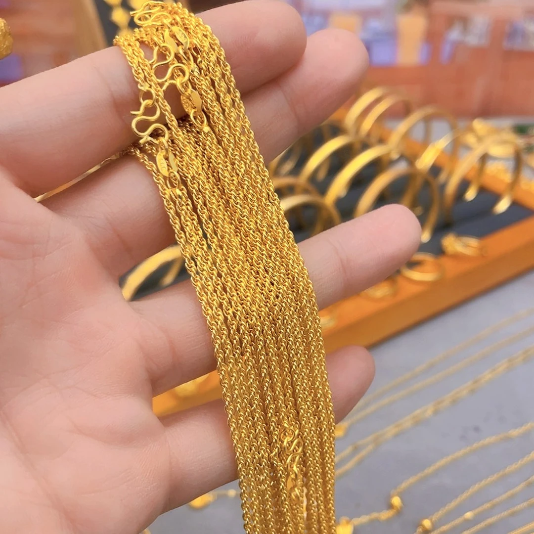 铜合金铜合金麻花项链女款