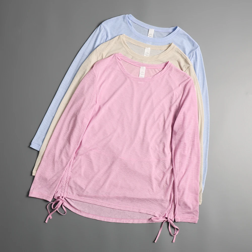 瑜伽服女宽松显瘦运动长袖罩衫跑步速干透气普拉提训练健身服秋季