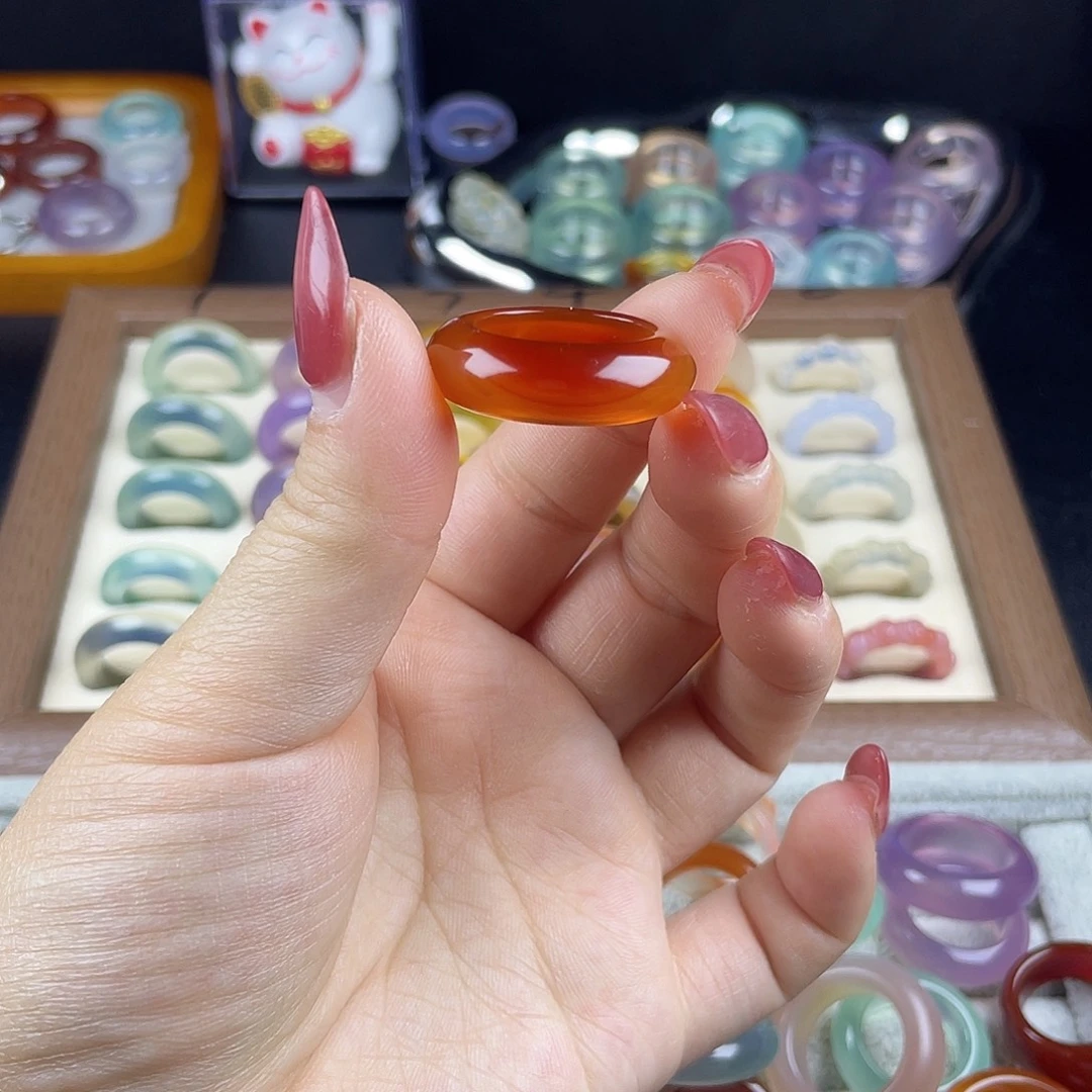 玛瑙/玉髓合金戒指港20直径19.3不退换A03