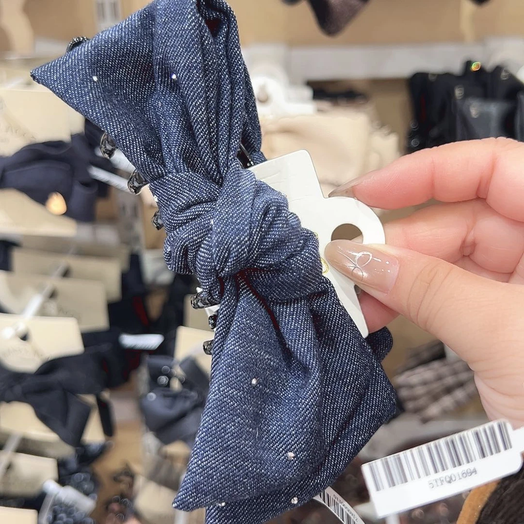 非金属烫钻牛仔蝴蝶结香蕉夹