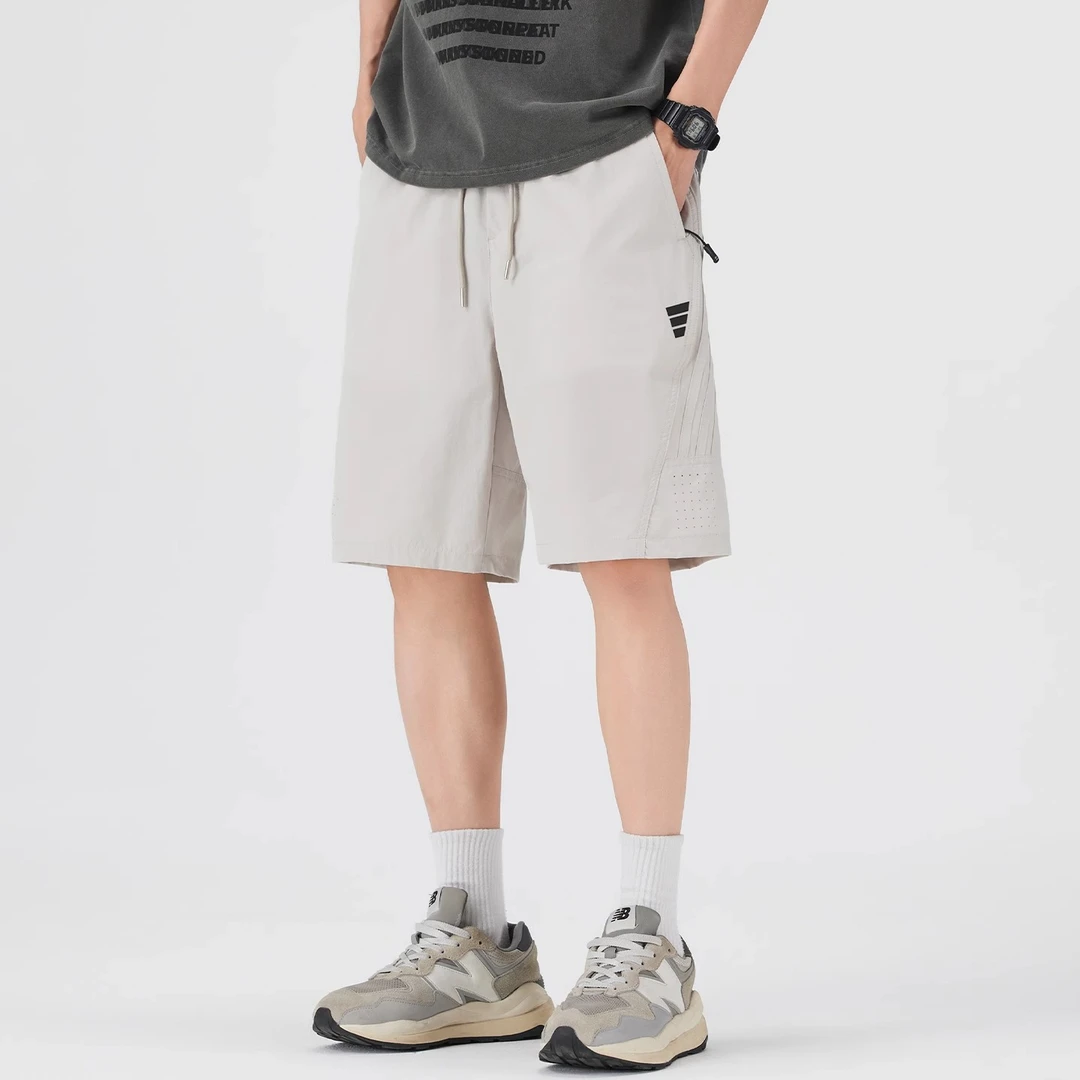 Moleubak 短裤男夏季薄款速干网眼透气冰丝宽松运动休闲五分中裤