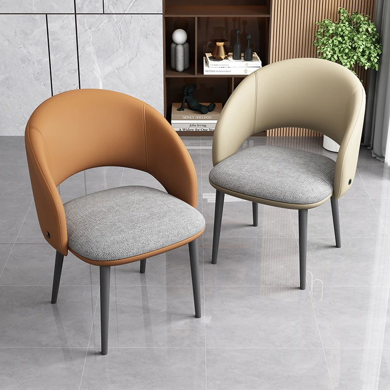 意式简约现代皮餐椅家用餐桌椅北欧轻奢高级设计师网红软包靠背椅