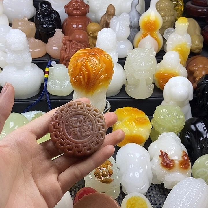 无花朵原石雕刻把件