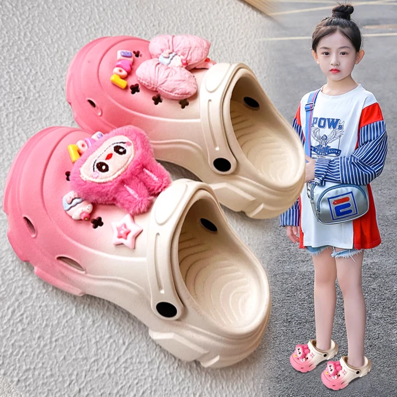 奥特曼拉布布女童洞洞鞋夏季新款儿童室内防滑拖鞋女孩凉鞋外穿
