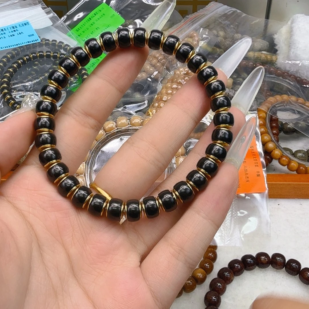 手串星月菩提14精品印尼黑金椰蒂金盾87单圈