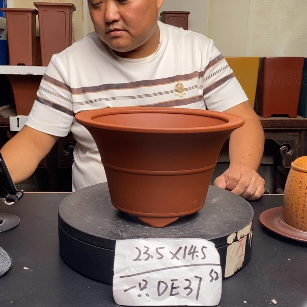 紫砂花盆货号一只DE37