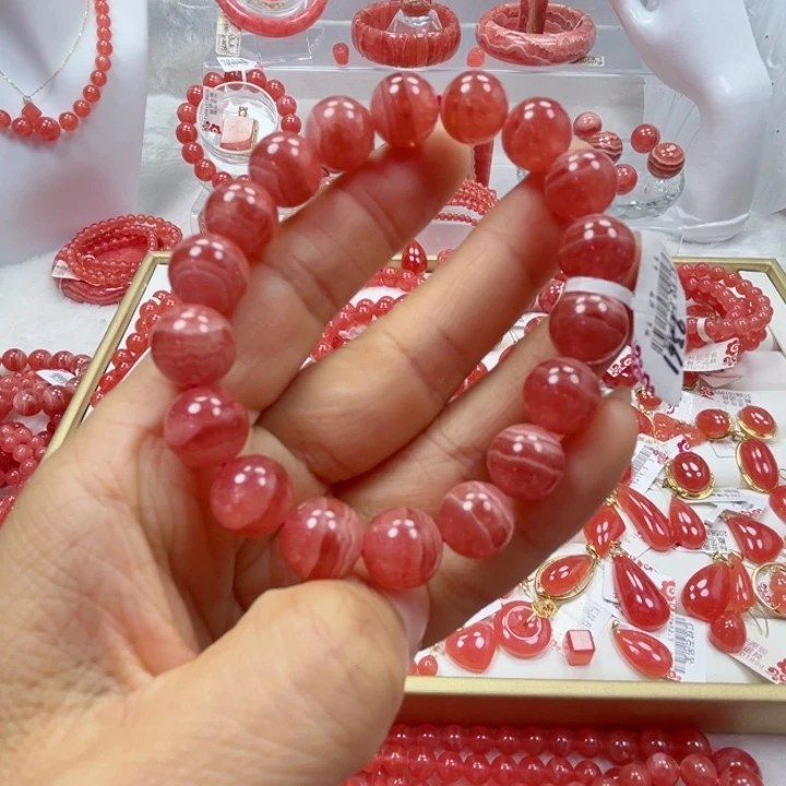 菱锰矿（红纹石）未镶嵌手串11咪