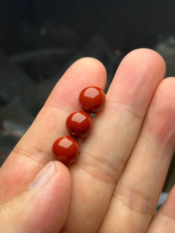 开场钜漏川料九口柿子红圆珠直径10mm多样发一颗