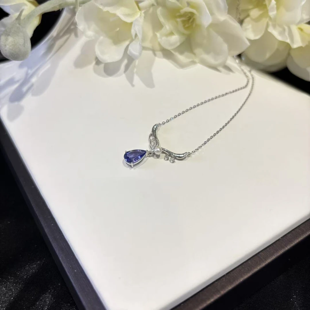 18K金坦桑石项链-TSS020