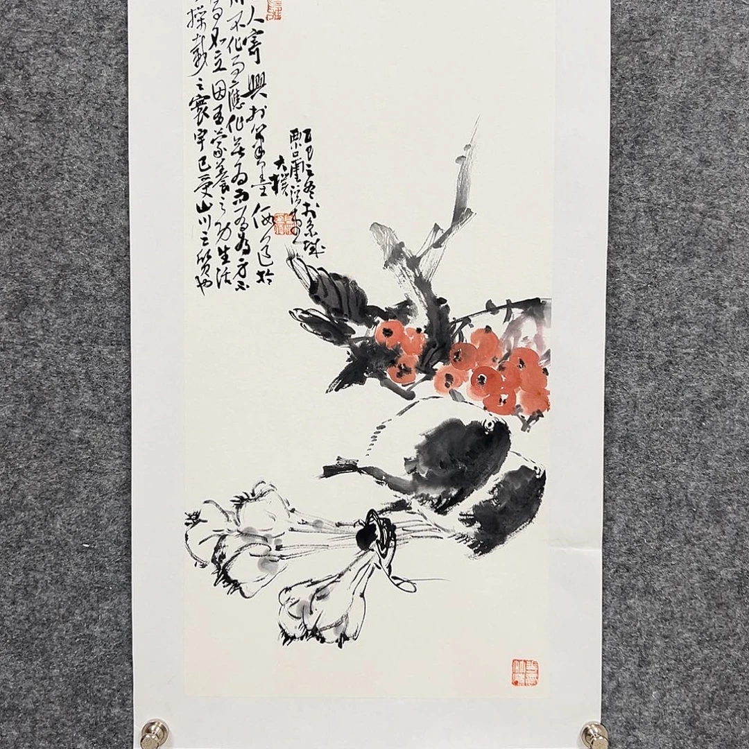 国画周璞写意花鸟托裱画心